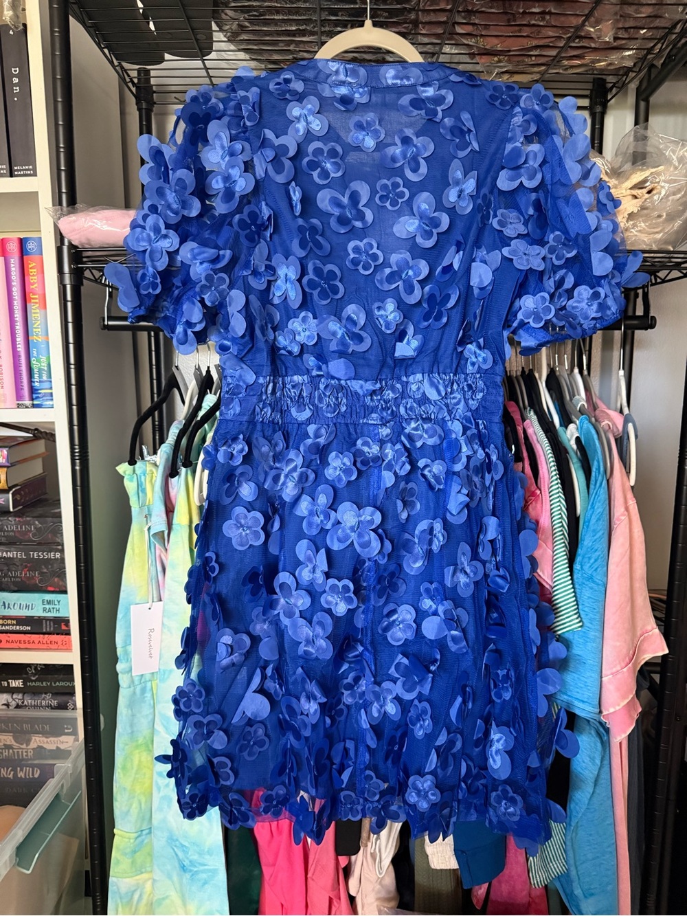 Umgee Royal Blue Floral Mini Dress - Picture 3 of 7